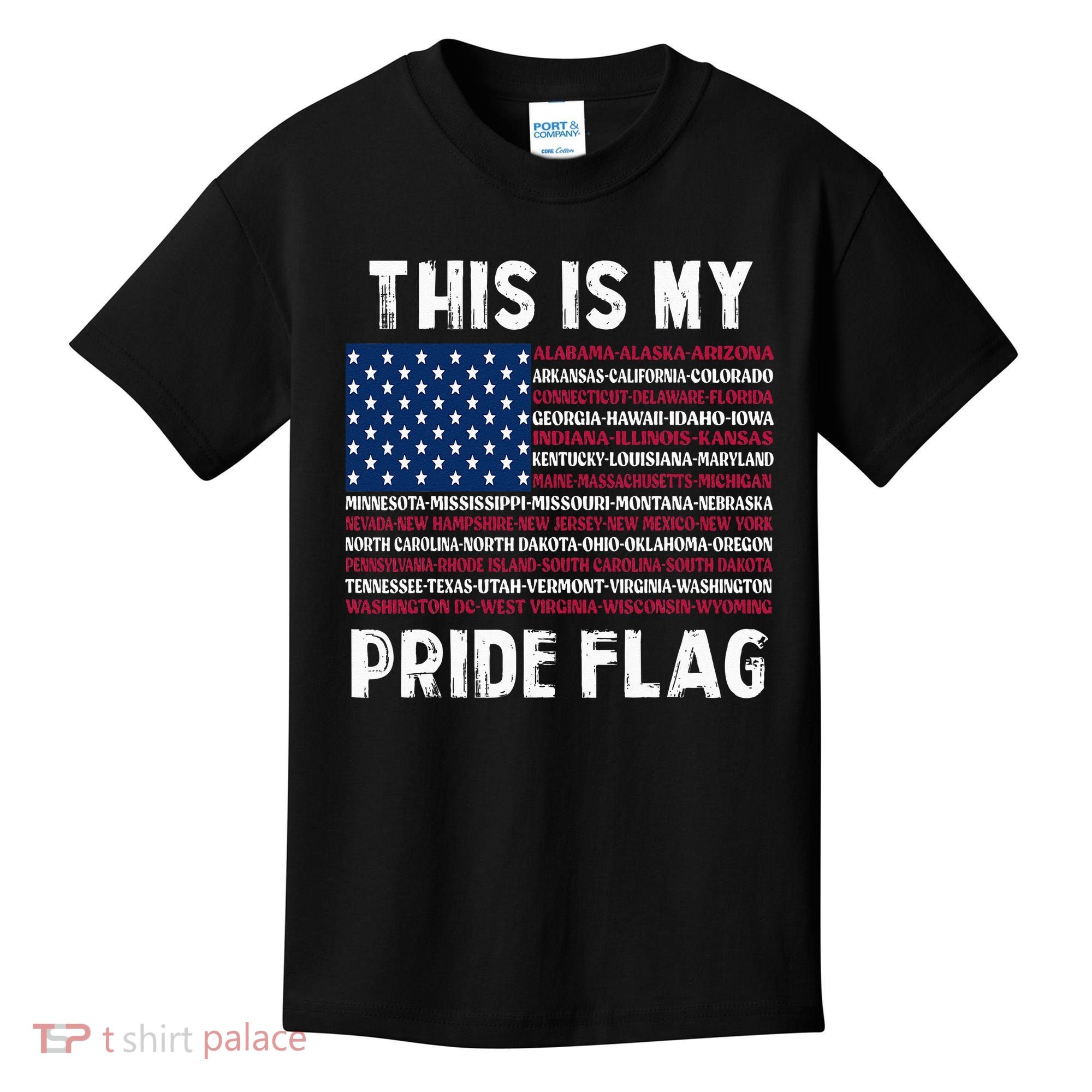 This Is My Pride Flag USA US Flag Patriotic Kids T-Shirt