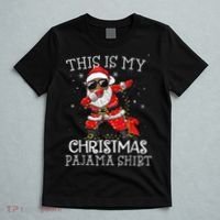 This Is My Christmas Pajama Dabbing African American Santa T-Shirt thumb 5