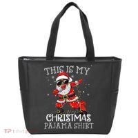 This Is My Christmas Pajama Dabbing African American Santa Tote Bag thumb 0