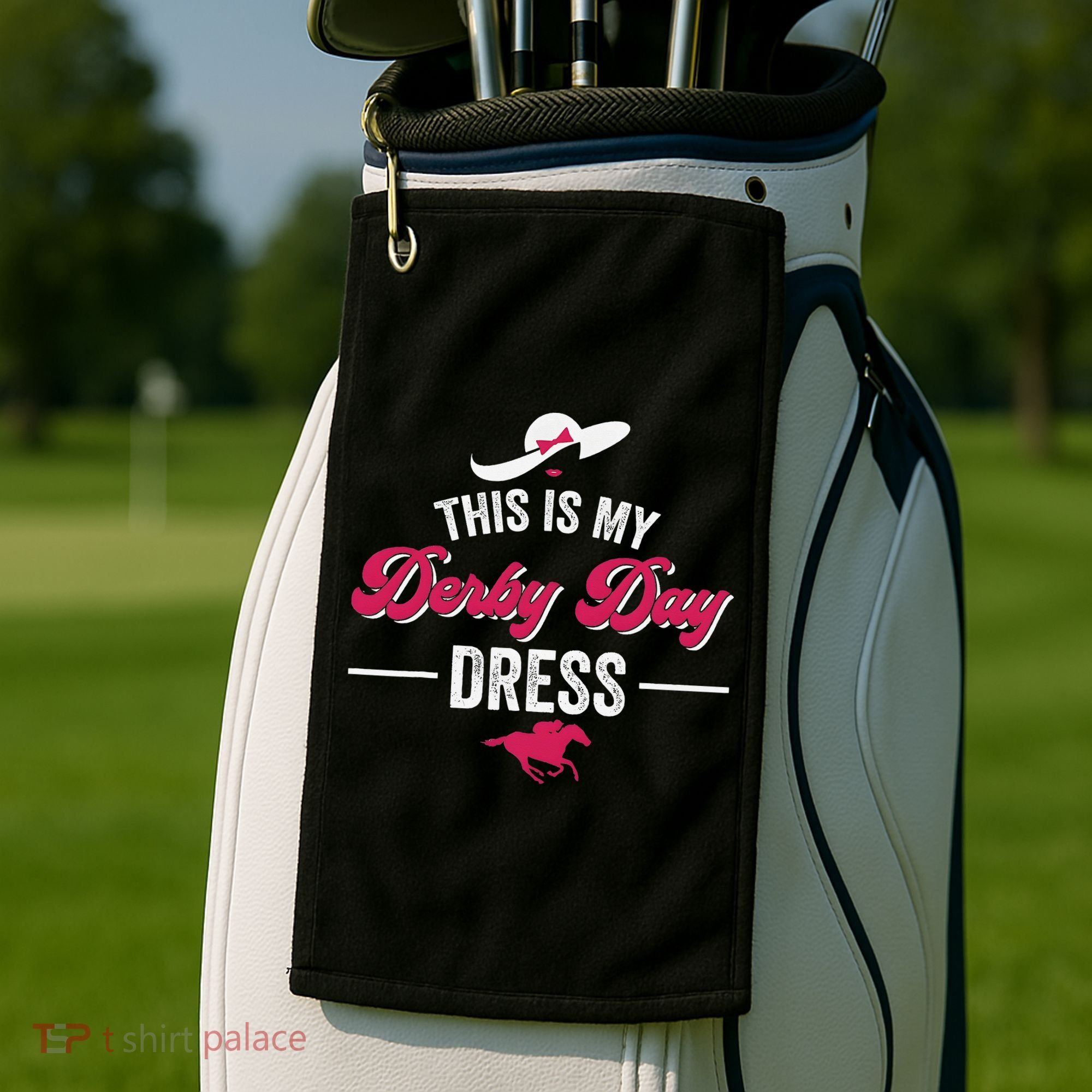 This Is My Derby Day Dress Funny Racing Horse Golf Towel