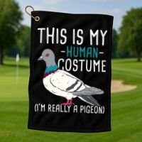 This Is My Human Costume Pigeon Racing Lover Bird Breeder Golf Towel thumb 1