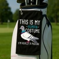 This Is My Human Costume Pigeon Racing Lover Bird Breeder Golf Towel thumb 2