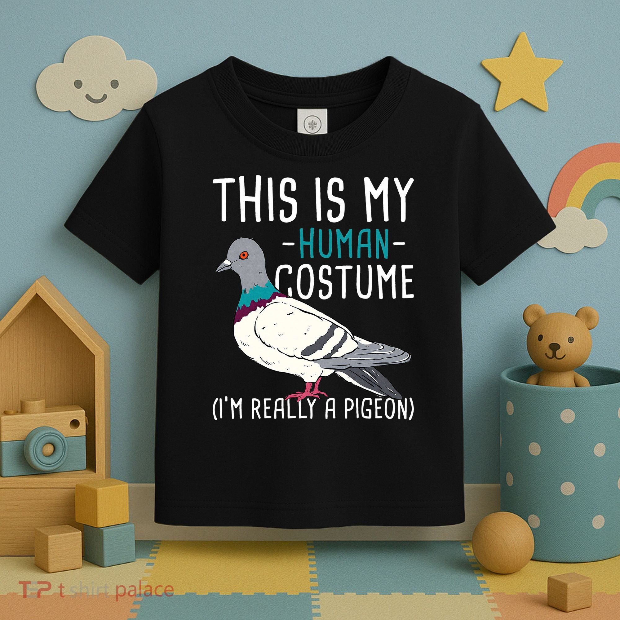 This Is My Human Costume Pigeon Racing Lover Bird Breeder Toddler T-Shirt