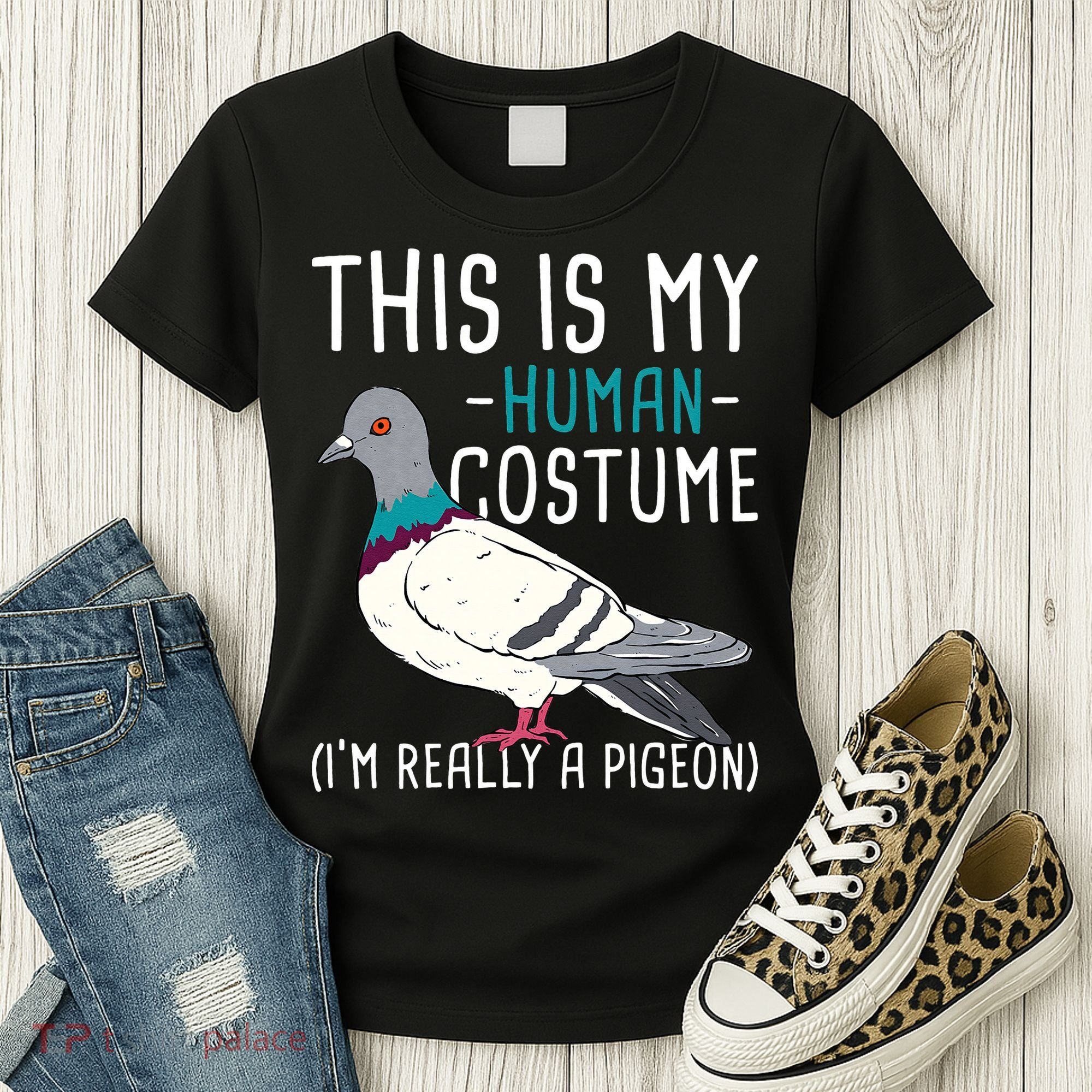 This Is My Human Costume Pigeon Racing Lover Bird Breeder Women's T-Shirt