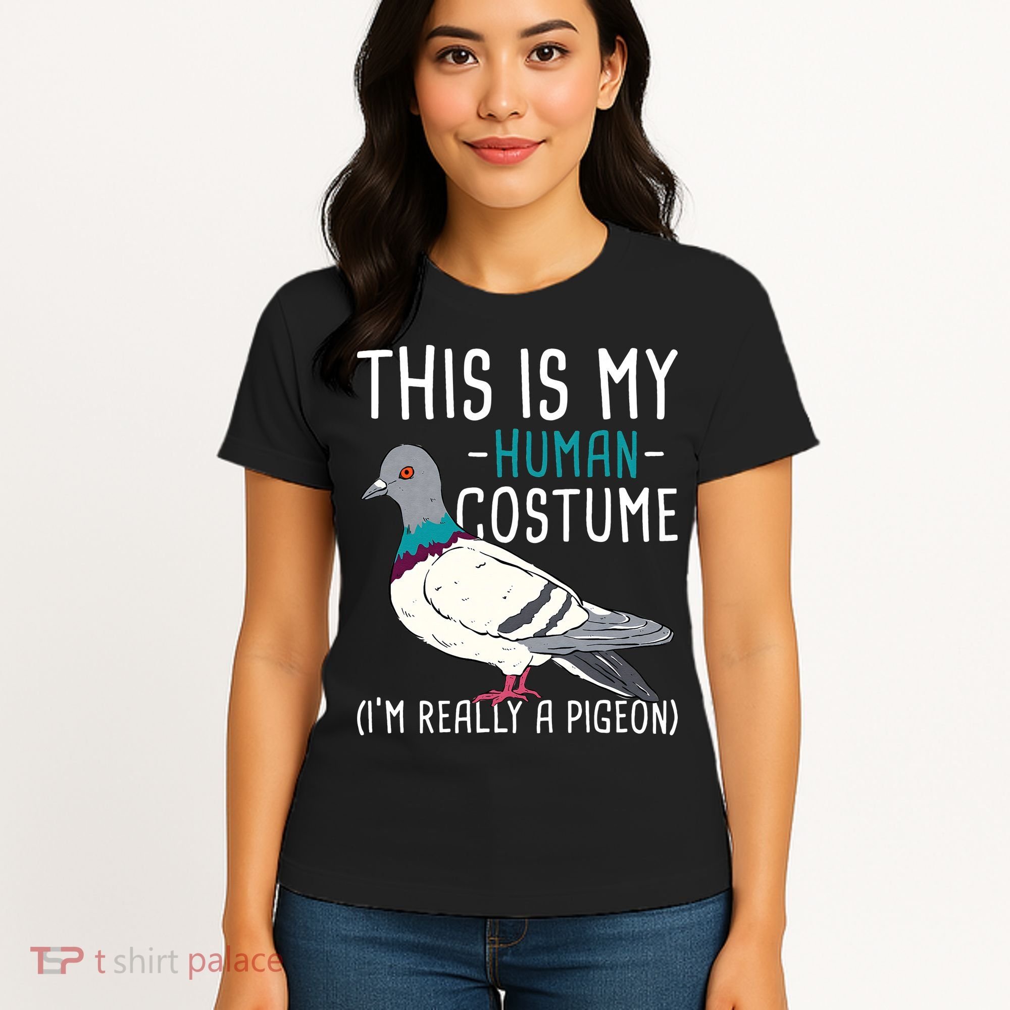 This Is My Human Costume Pigeon Racing Lover Bird Breeder Women's T-Shirt