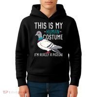 This Is My Human Costume Pigeon Racing Lover Bird Breeder Kids Hoodie thumb 4