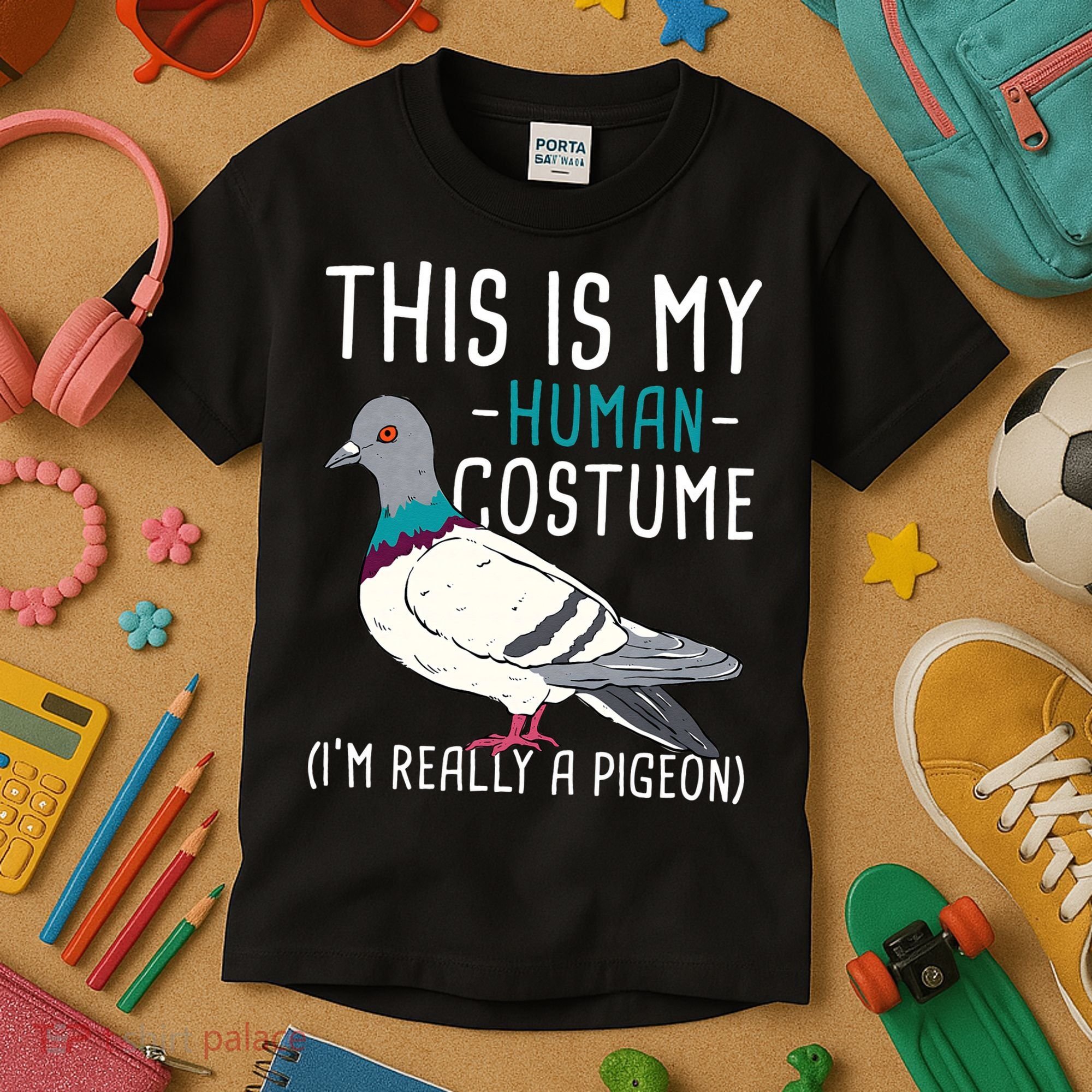 This Is My Human Costume Pigeon Racing Lover Bird Breeder Kids T-Shirt
