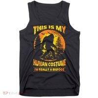This Is My Human Costume I'm Really A Bigfoot Tank Top thumb 0