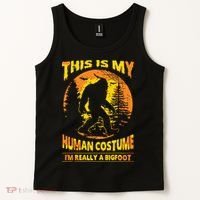 This Is My Human Costume I'm Really A Bigfoot Tank Top thumb 2