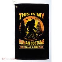 This Is My Human Costume I'm Really A Bigfoot Golf Towel thumb 0