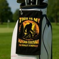 This Is My Human Costume I'm Really A Bigfoot Golf Towel thumb 2