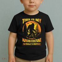 This Is My Human Costume I'm Really A Bigfoot Toddler T-Shirt thumb 2