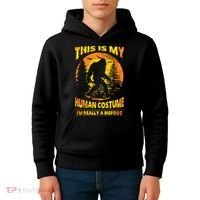 This Is My Human Costume I'm Really A Bigfoot Kids Hoodie thumb 4