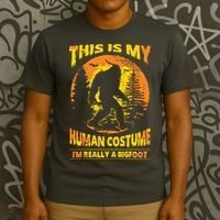 This Is My Human Costume I'm Really A Bigfoot T-Shirt thumb 3