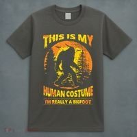 This Is My Human Costume I'm Really A Bigfoot T-Shirt thumb 4