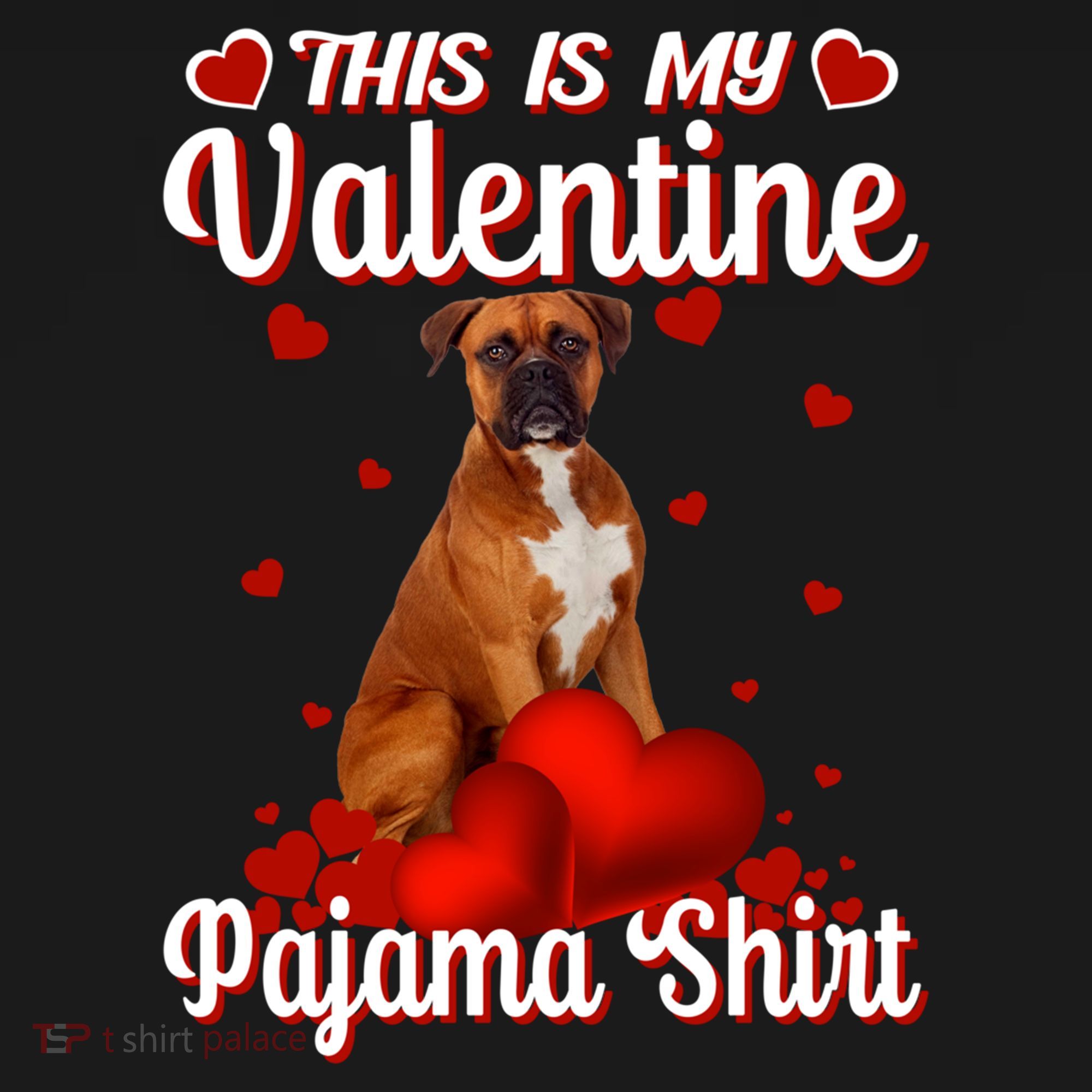 This Is My Valentine Pajama Boxer Dog Puppy Lover Funny Gift Women's Hoodie