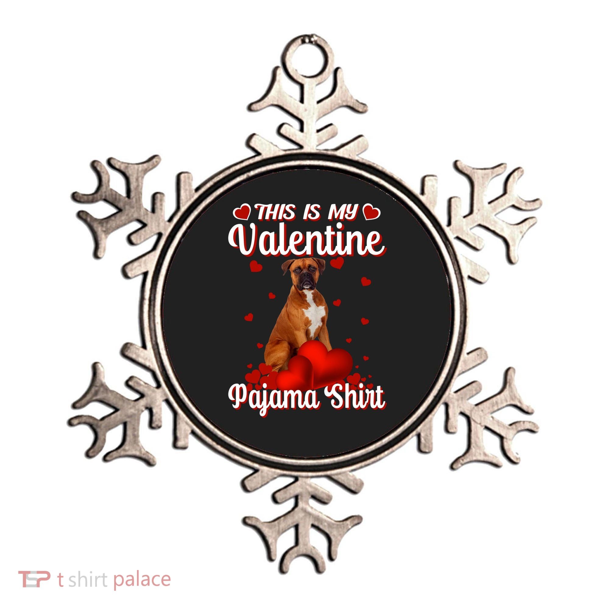 This Is My Valentine Pajama Boxer Dog Puppy Lover Funny Gift Ornament