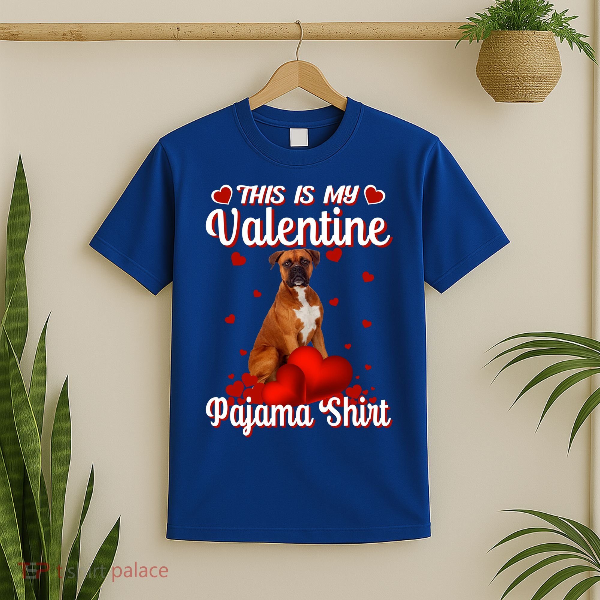 This Is My Valentine Pajama Boxer Dog Puppy Lover Funny Gift T-Shirt