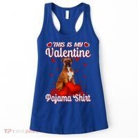 This Is My Valentine Pajama Boxer Dog Puppy Lover Funny Gift Women's Tank Top thumb 0