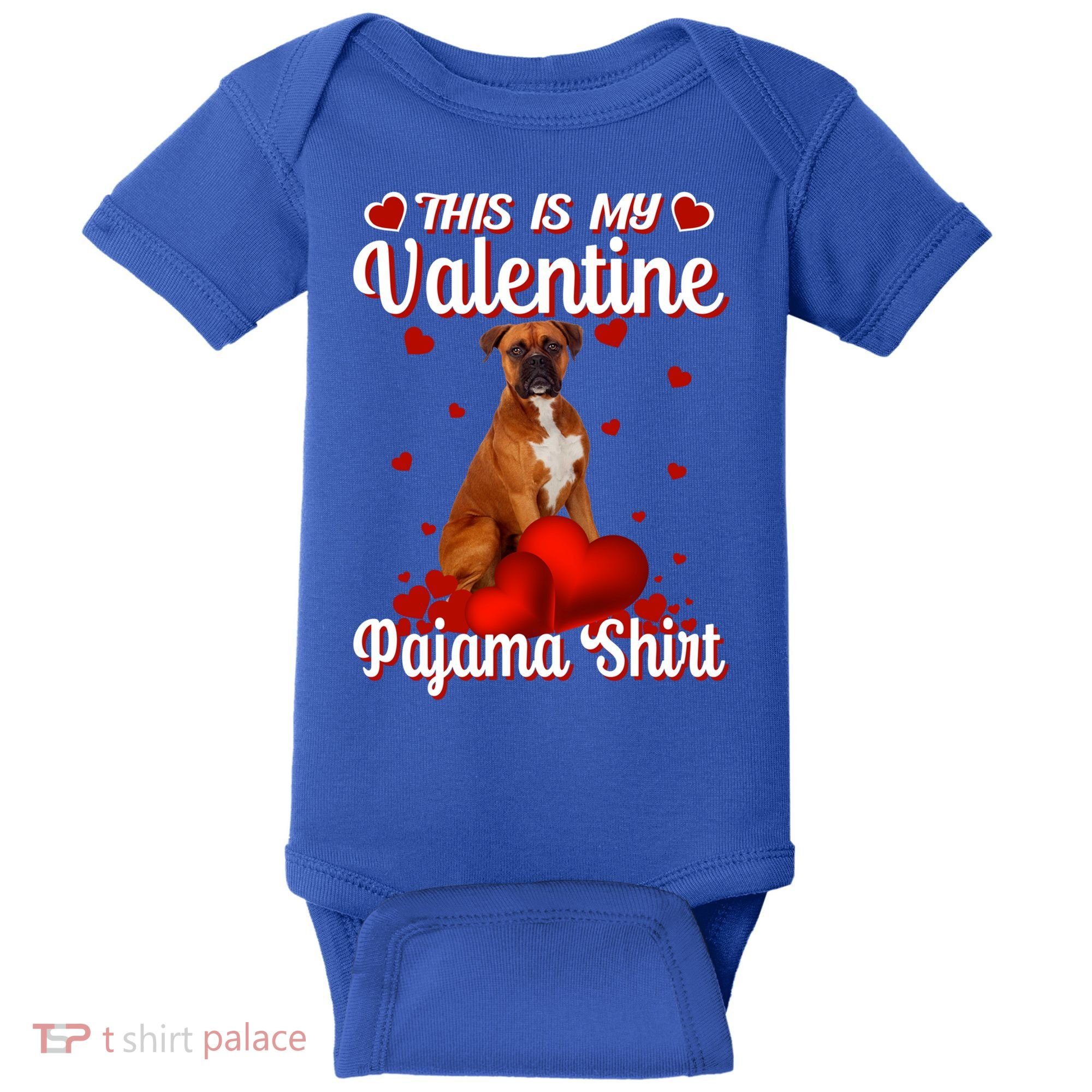This Is My Valentine Pajama Boxer Dog Puppy Lover Funny Gift Baby Bodysuit
