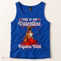This Is My Valentine Pajama Boxer Dog Puppy Lover Funny Gift Tank Top thumb 2