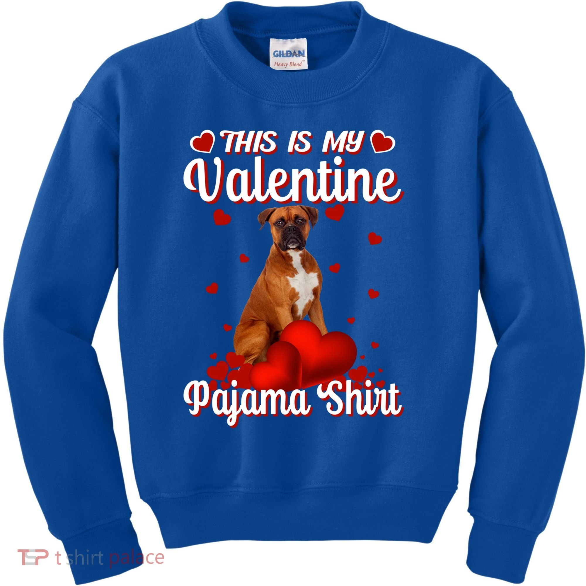 This Is My Valentine Pajama Boxer Dog Puppy Lover Funny Gift Kids Sweatshirt