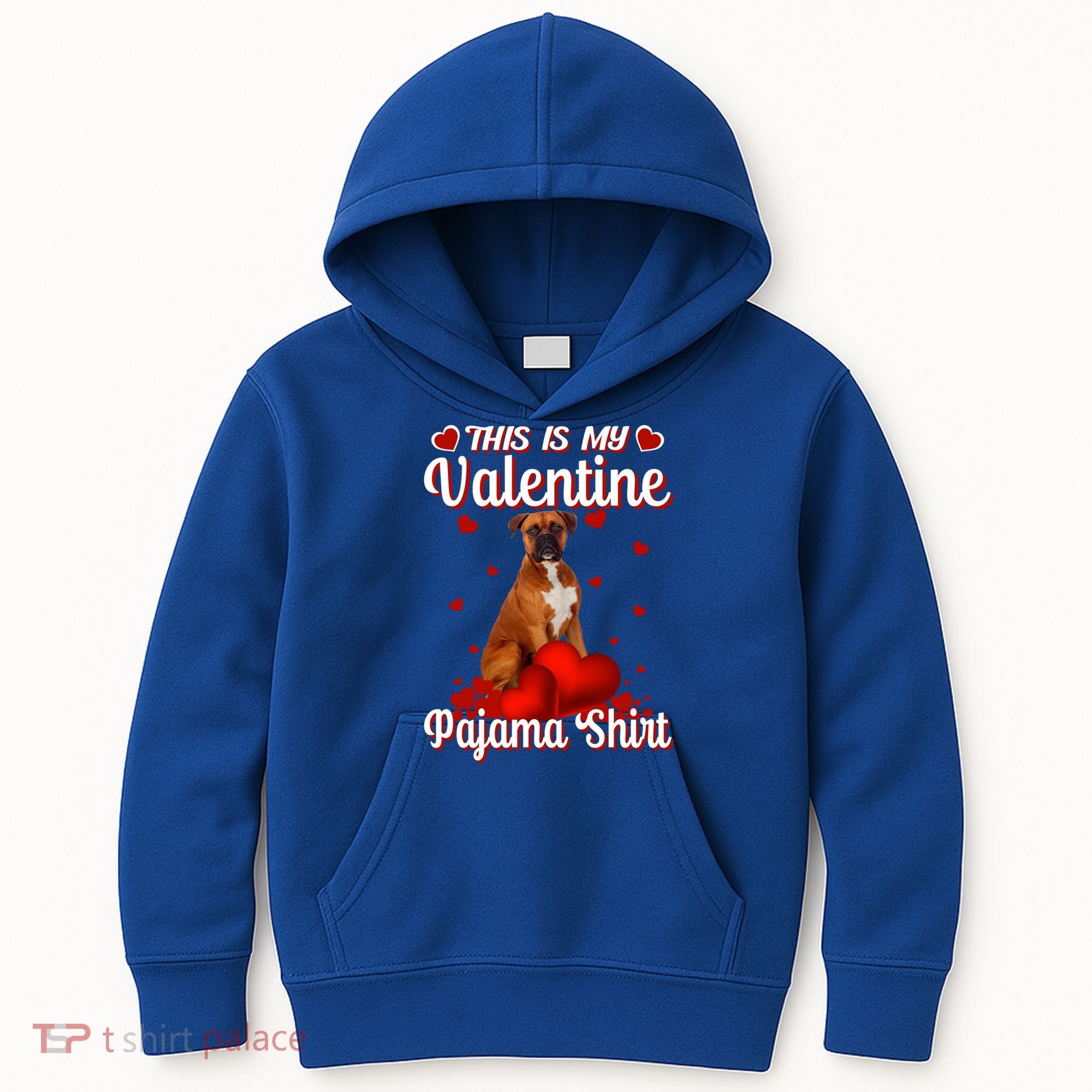 This Is My Valentine Pajama Boxer Dog Puppy Lover Funny Gift Kids Hoodie