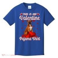 This Is My Valentine Pajama Boxer Dog Puppy Lover Funny Gift Kids T-Shirt thumb 0