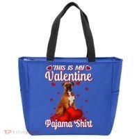 This Is My Valentine Pajama Boxer Dog Puppy Lover Funny Gift Tote Bag thumb 0