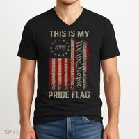 This Is My Pride Flag Usa American V-Neck T-Shirt thumb 2