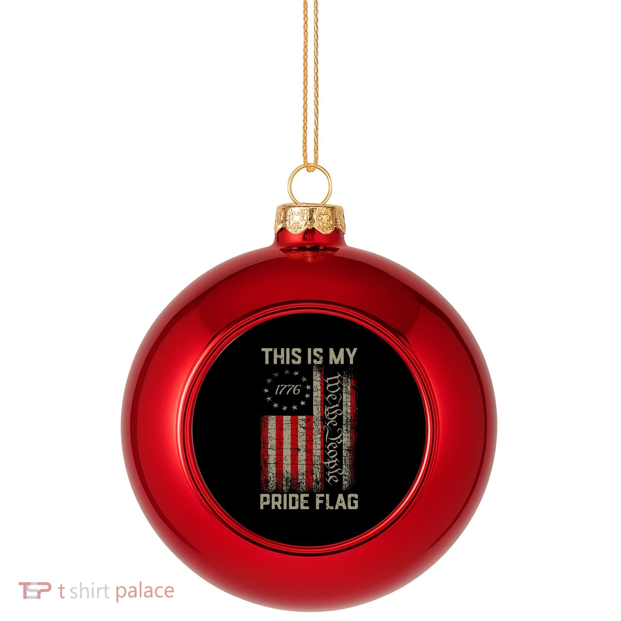 This Is My Pride Flag Usa American Plastic Christmas Ball Ornament
