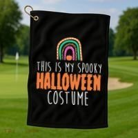 This Is My Spooky Halloween Costume Rainbow Fall Golf Towel thumb 1