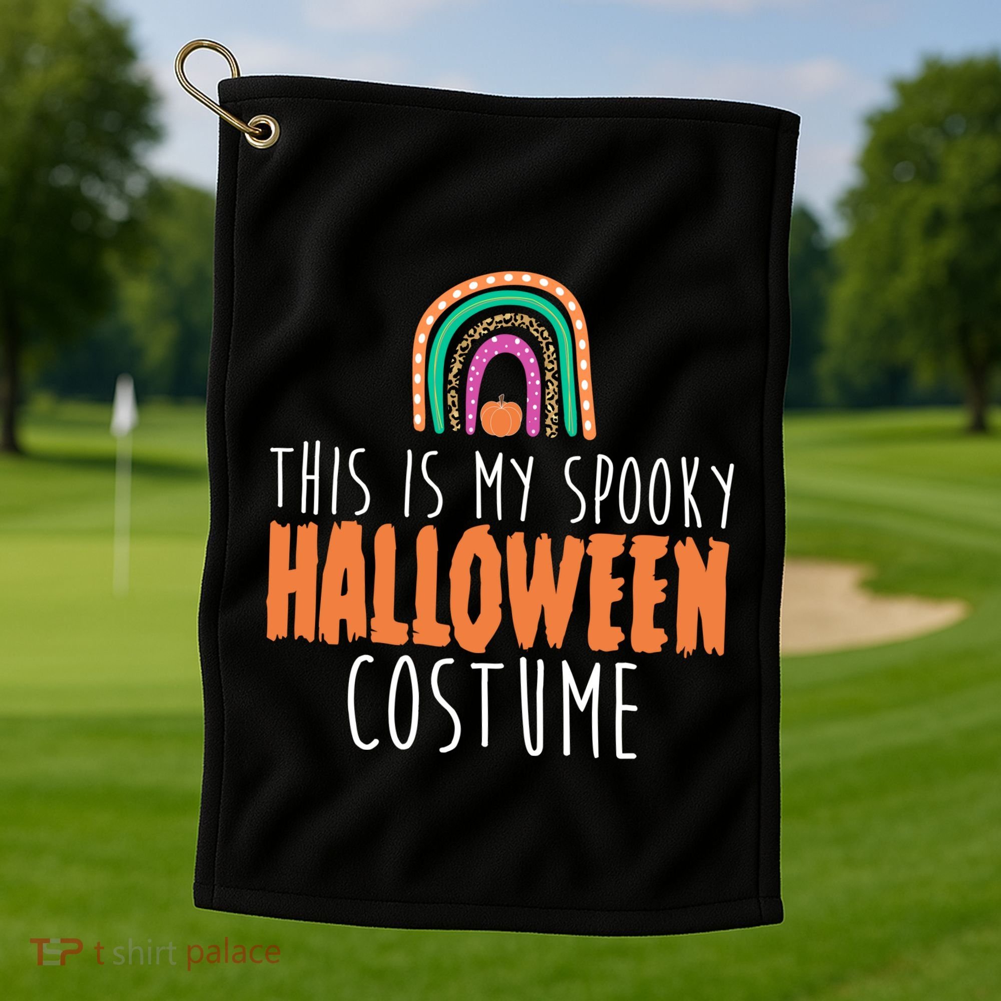 This Is My Spooky Halloween Costume Rainbow Fall Golf Towel