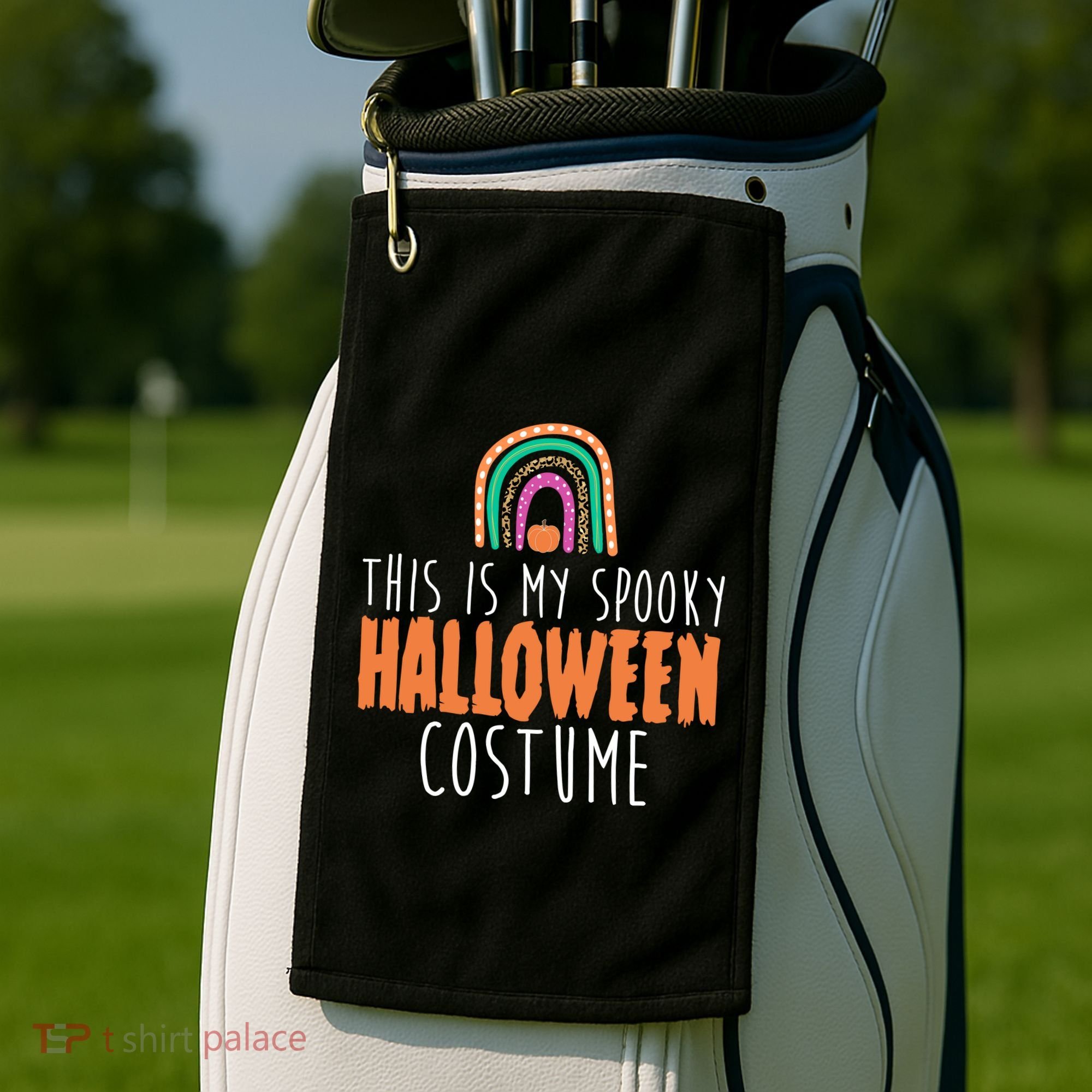 This Is My Spooky Halloween Costume Rainbow Fall Golf Towel