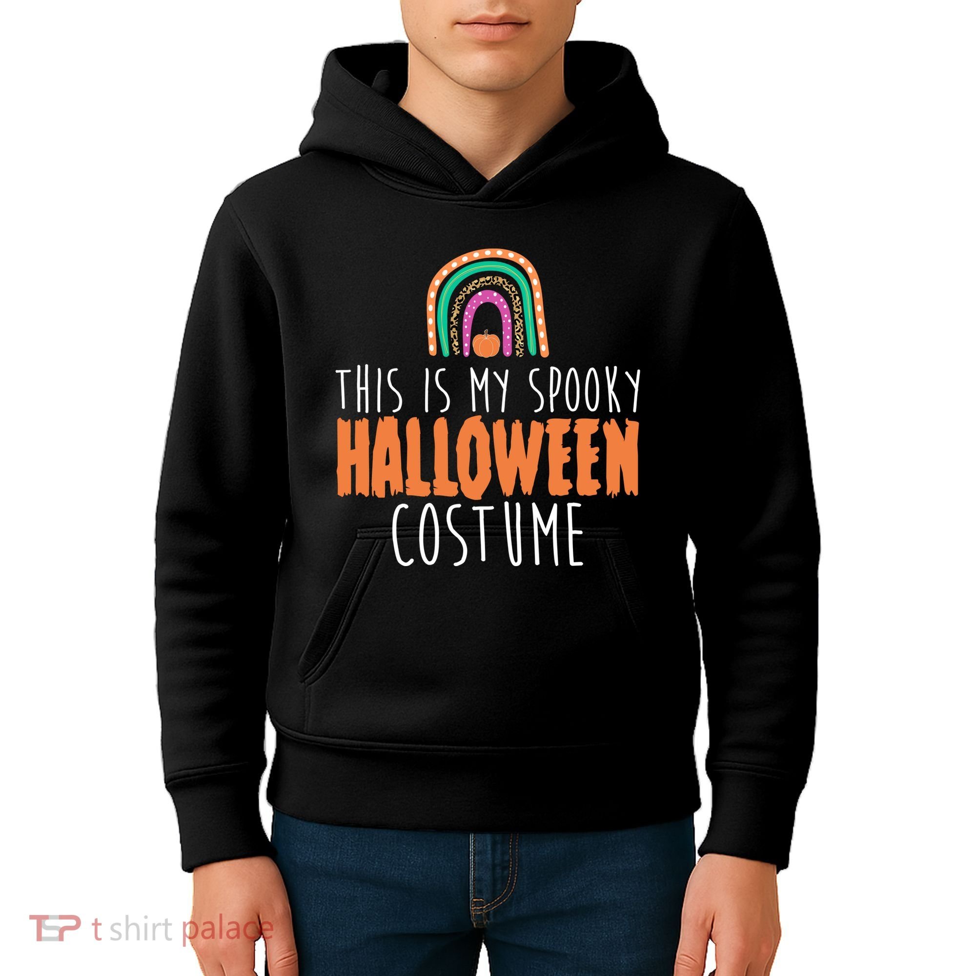 This Is My Spooky Halloween Costume Rainbow Fall Kids Hoodie