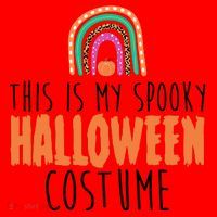 This Is My Spooky Halloween Costume Rainbow Fall Santa Hat thumb 1