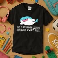 This Is My Human Costume I'm Really A Whale Shark Kids T-Shirt thumb 3