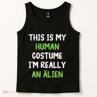 This Is My Human Costume Im Really An Alien Lazy Costume Tank Top thumb 2