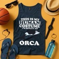 This Is My Human Costume I'm Really An Orca Whale Tank Top thumb 4