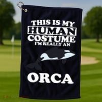 This Is My Human Costume I'm Really An Orca Whale Golf Towel thumb 1