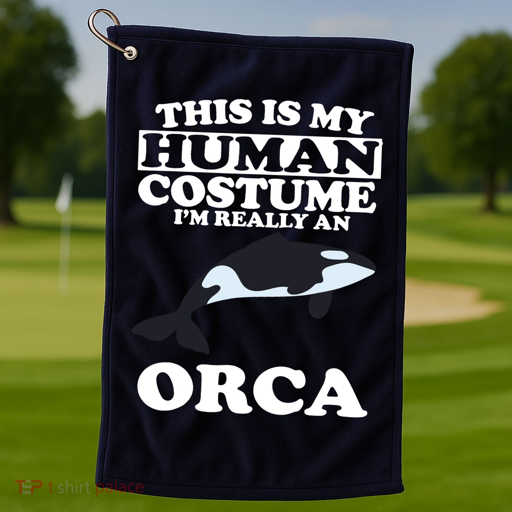 This Is My Human Costume I'm Really An Orca Whale Golf Towel