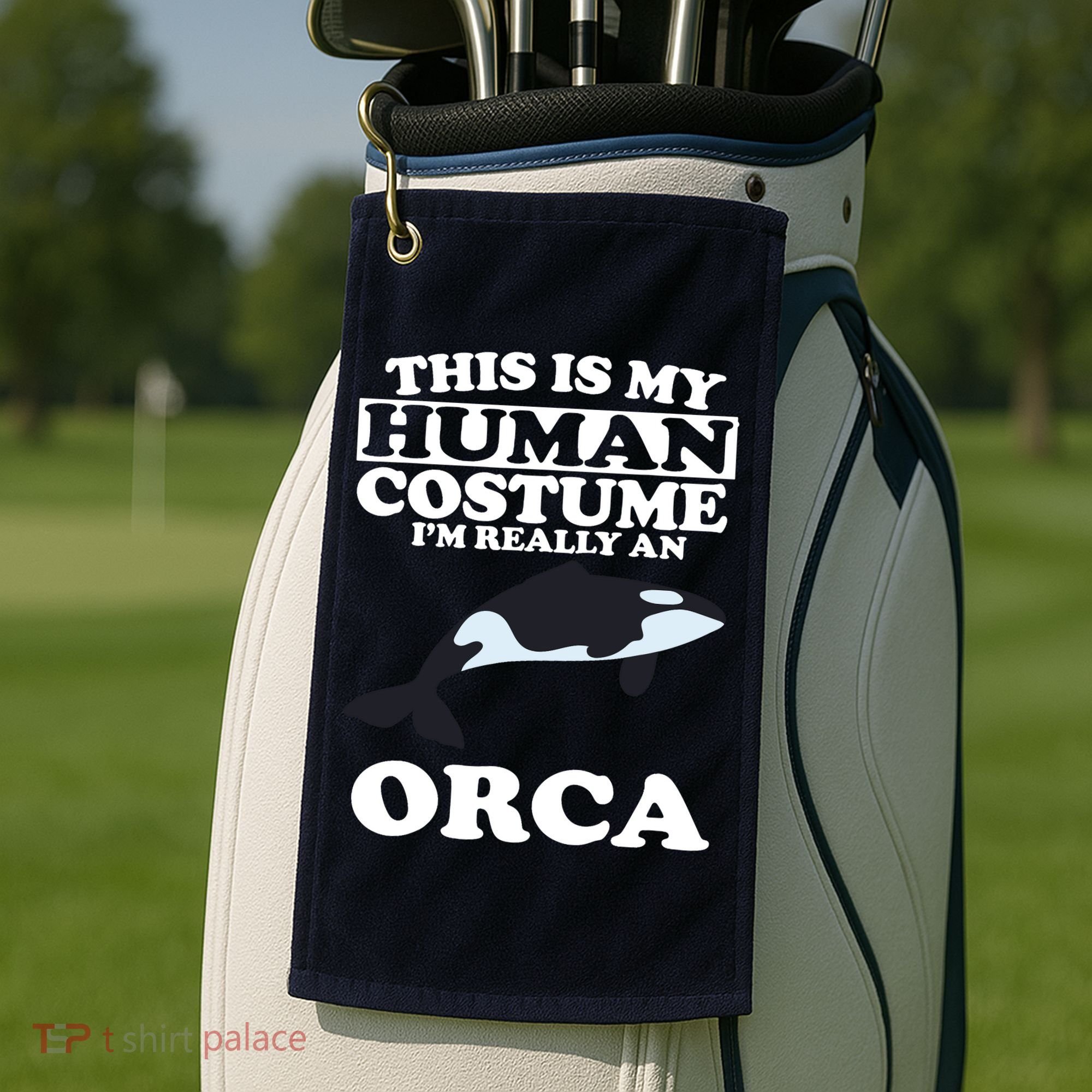 This Is My Human Costume I'm Really An Orca Whale Golf Towel