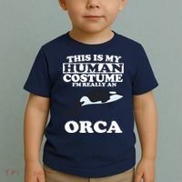 This Is My Human Costume I'm Really An Orca Whale Toddler T-Shirt thumb 2