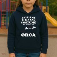 This Is My Human Costume I'm Really An Orca Whale Kids Hoodie thumb 3