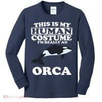 This Is My Human Costume I'm Really An Orca Whale Kids Long Sleeve Shirt thumb 0