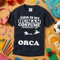 This Is My Human Costume I'm Really An Orca Whale Kids T-Shirt thumb 3