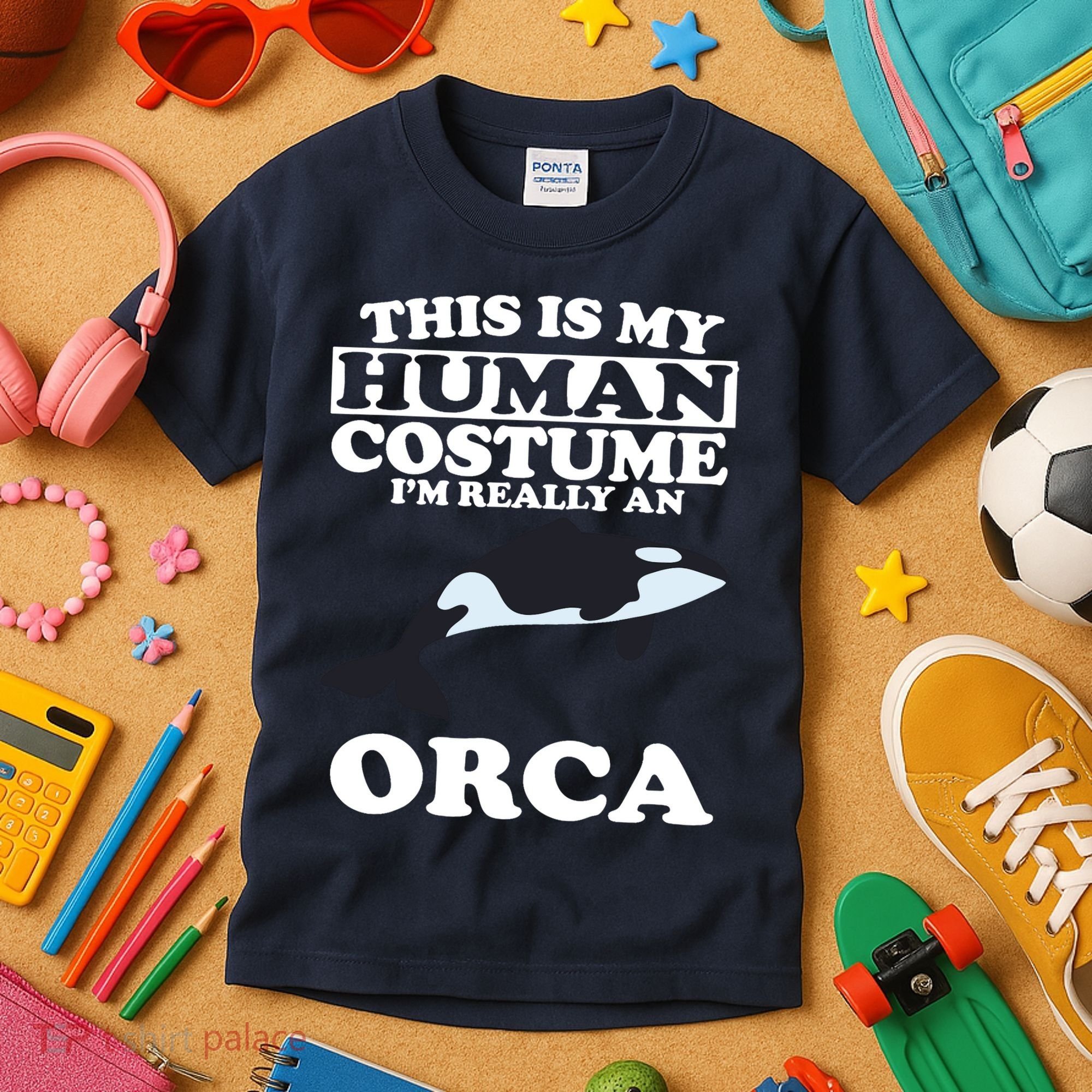This Is My Human Costume I'm Really An Orca Whale Kids T-Shirt