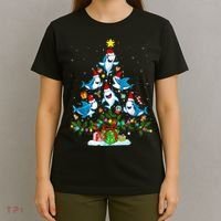 This Is My Christmas Pajama Shirt Funny Christmas Shark Tree T-Shirt thumb 4