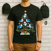This Is My Christmas Pajama Shirt Funny Christmas Shark Tree T-Shirt thumb 6
