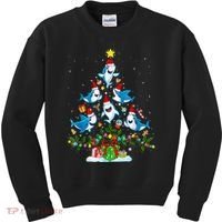 This Is My Christmas Pajama Shirt Funny Christmas Shark Tree Kids Sweatshirt thumb 0